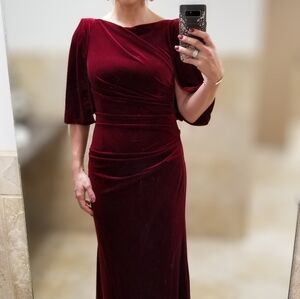 Cranberry Velour Winter Formal Dress Size 8